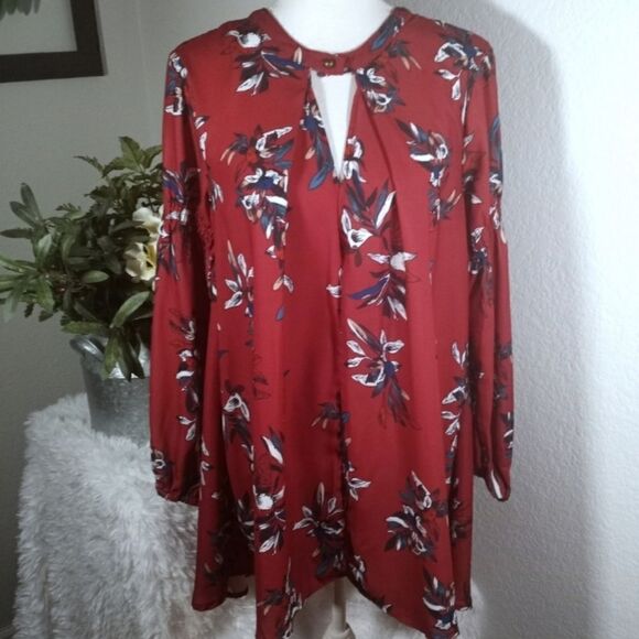BOHO-INSPIRED RUST BROWN FLORAL DRESS SZ.S EUC - Picture 2 of 6